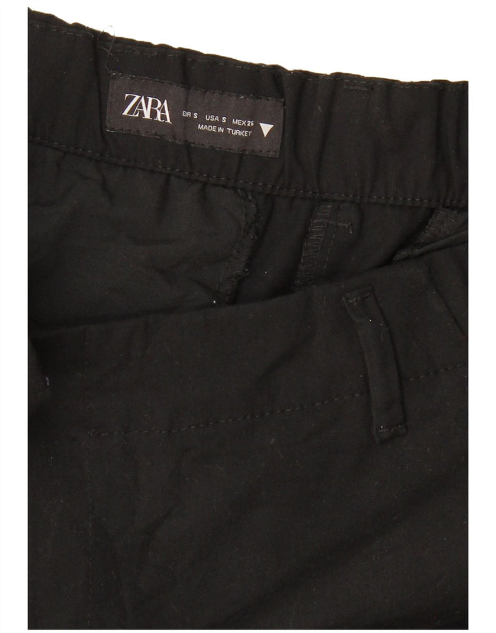 Pantaloni chino a gamba larga da donna ZARA piccoli W26 L26 neri