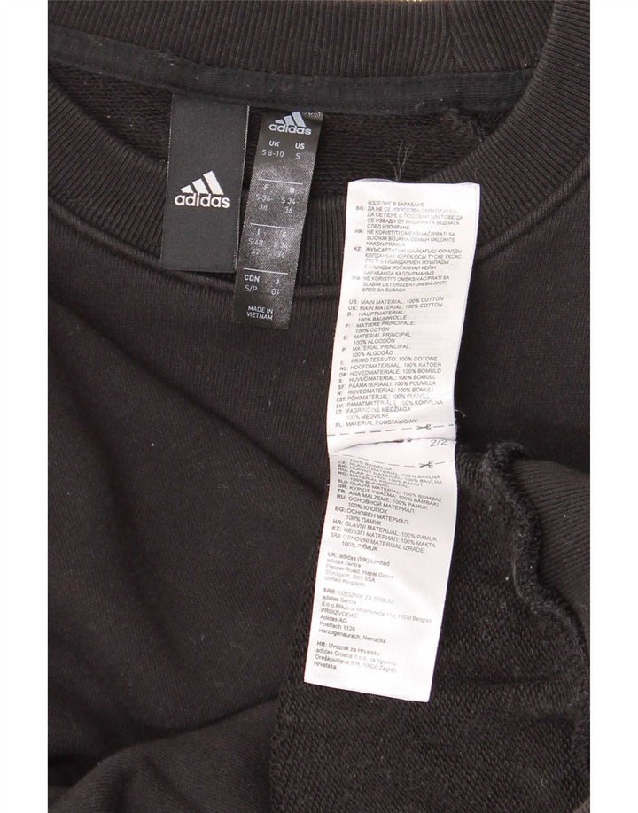 Felpa oversize da donna Adidas UK 8/10 piccola cotone nero