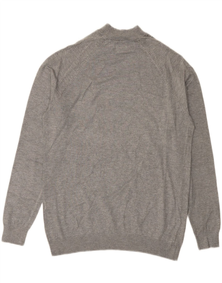Maglione Zara da uomo con collo alto e collo alto in viscosa grigia