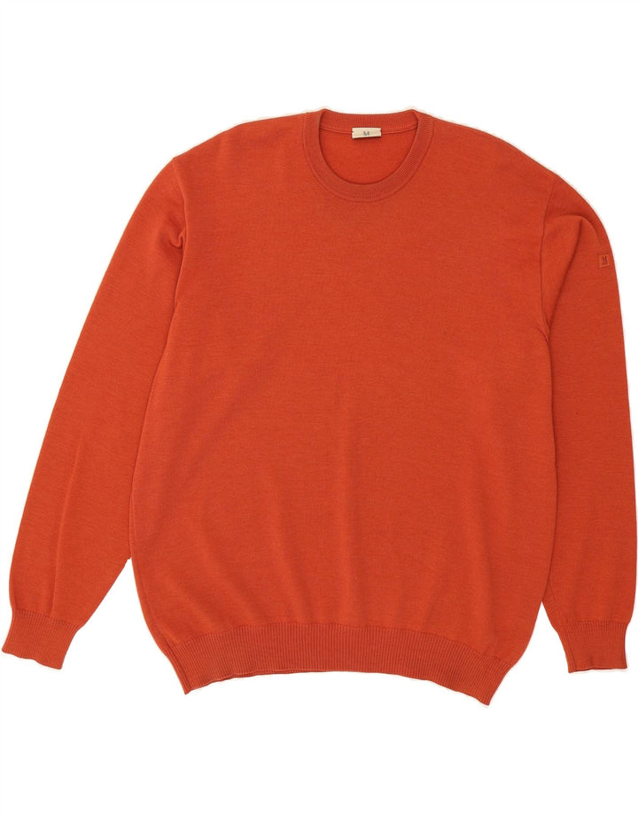 MARZ Mens Crew Neck Jumper Sweater UK 46 2XL Orange Wool Vintage Marz and Second-Hand Marz from Messina Hembry 
