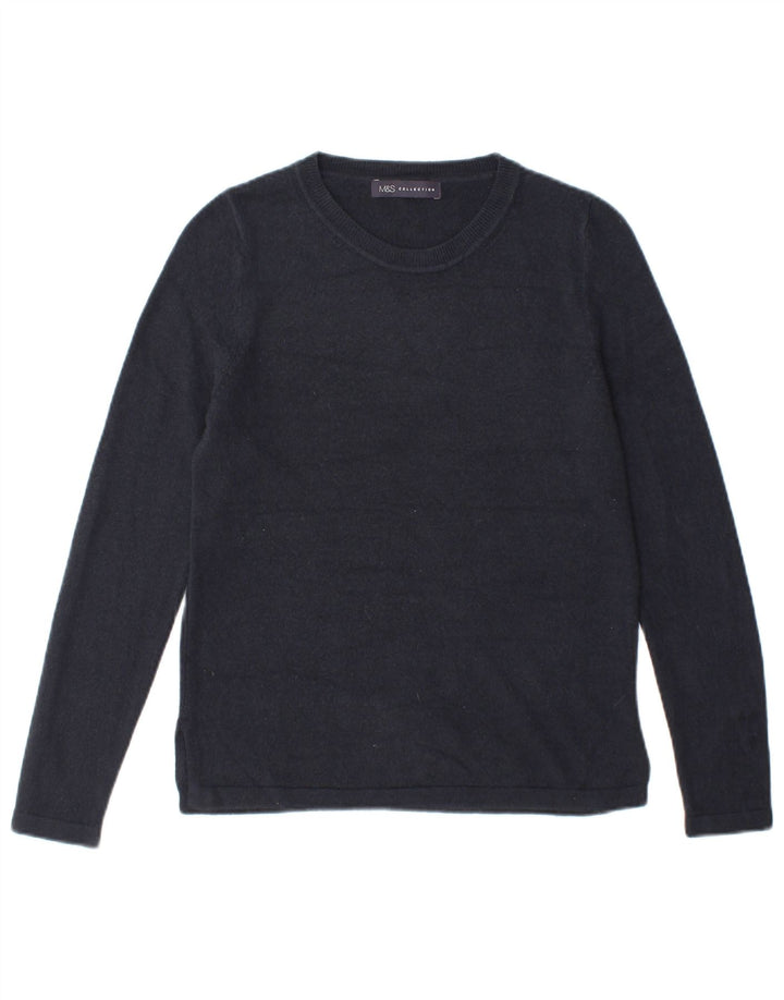 Maglione maglione girocollo da donna Marks & Spencer UK 8 piccolo blu navy