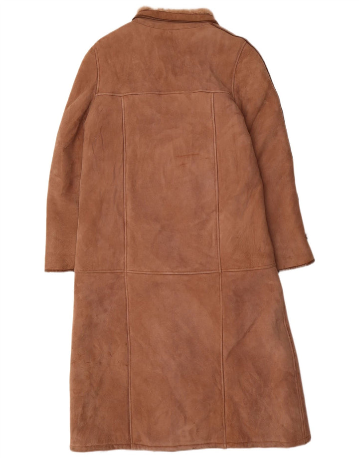 Cappotto in shearling vintage da donna UK 12 Marrone medio