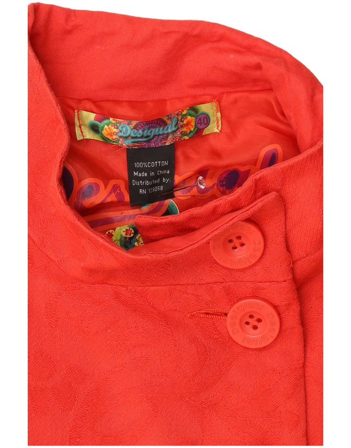 Desigual Cappotto da uomo EU 40 Medio Rosso Paisley Cotone