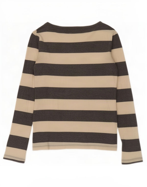 Aspesi Top da donna a maniche lunghe UK 10 Small Off White Striped