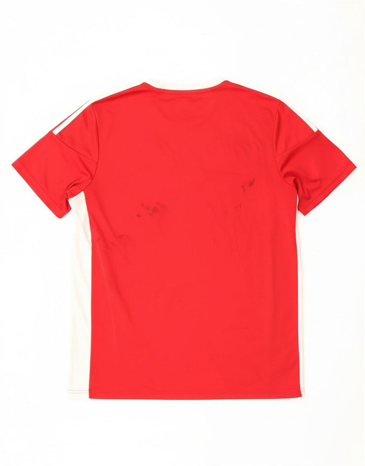 ADIDAS Mens Aeroready Graphic T-Shirt Top Large Red Colourblock Polyester