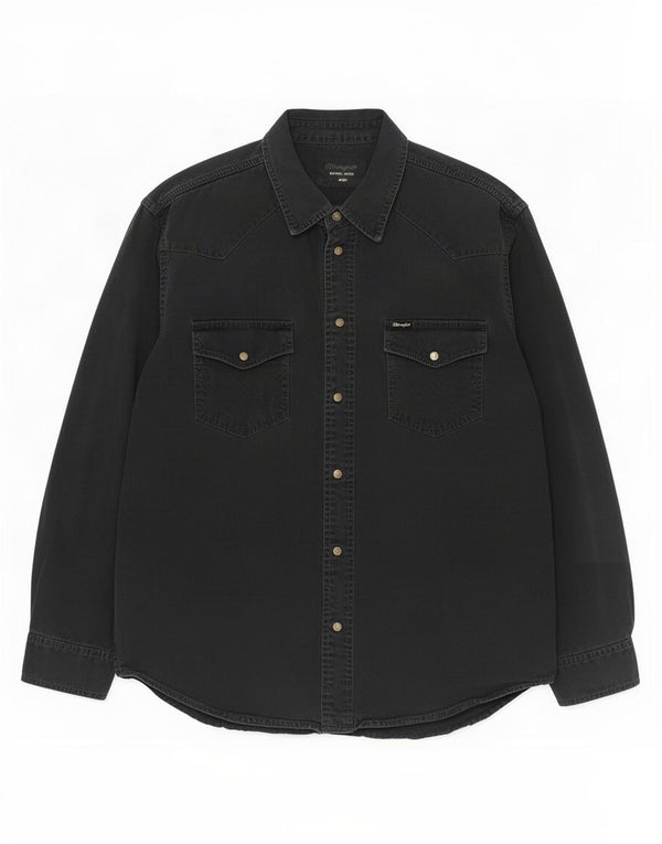 Camicia di jeans da uomo Wrangler XL in cotone nero