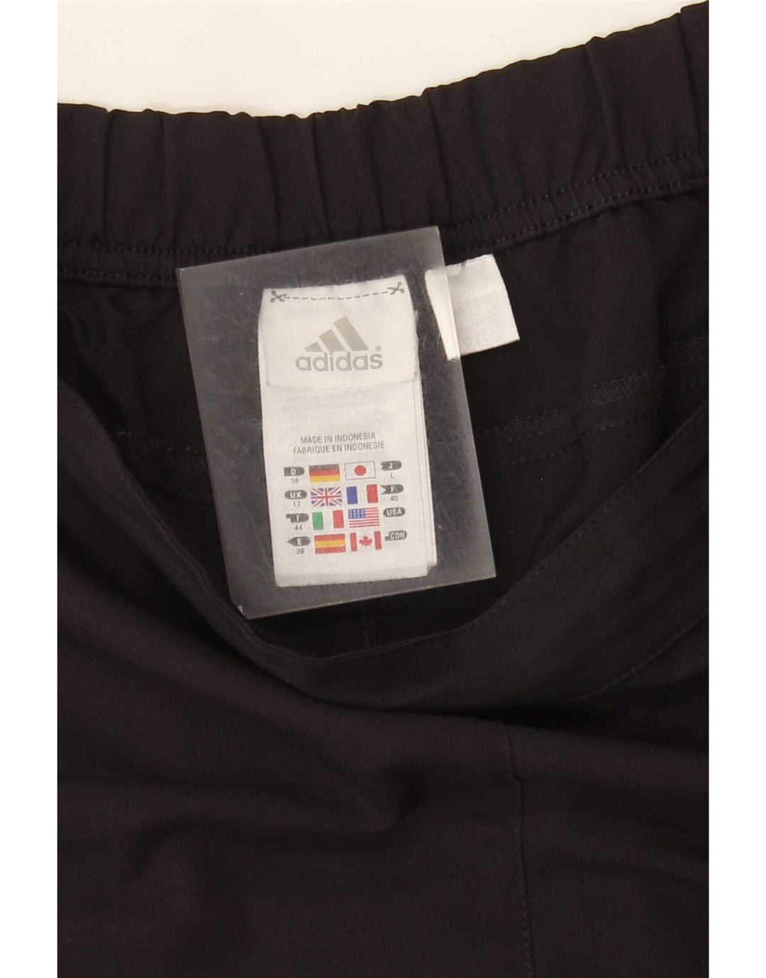 Pantaloncini sportivi Adidas da donna UK 12 medio nero poliestere