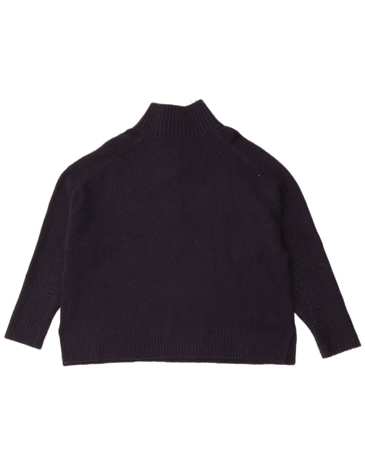 Maglione Zara da donna oversize con collo a bottoni UK 16 grande blu navy