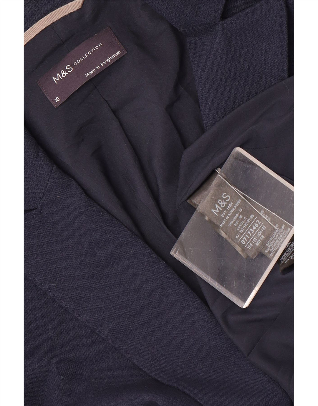Giacca blazer a 1 bottone Marks & Spencer da donna UK 10 piccola blu navy