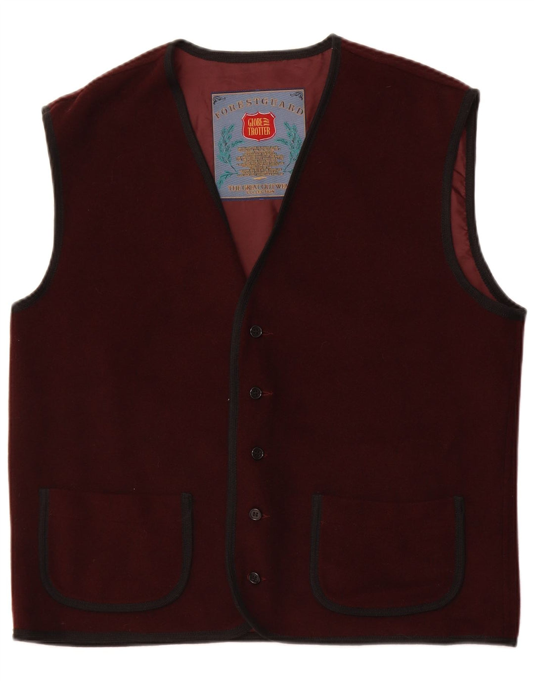 Gilet da uomo Globe Trotter UK 40 grande acrilico bordeaux