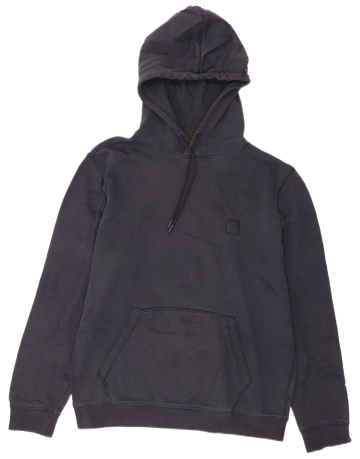 Felpa con cappuccio da uomo Hugo Boss grande in cotone blu navy