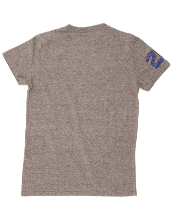 T-shirt grafica da uomo Superdry Top in cotone chiazzato grigio medio