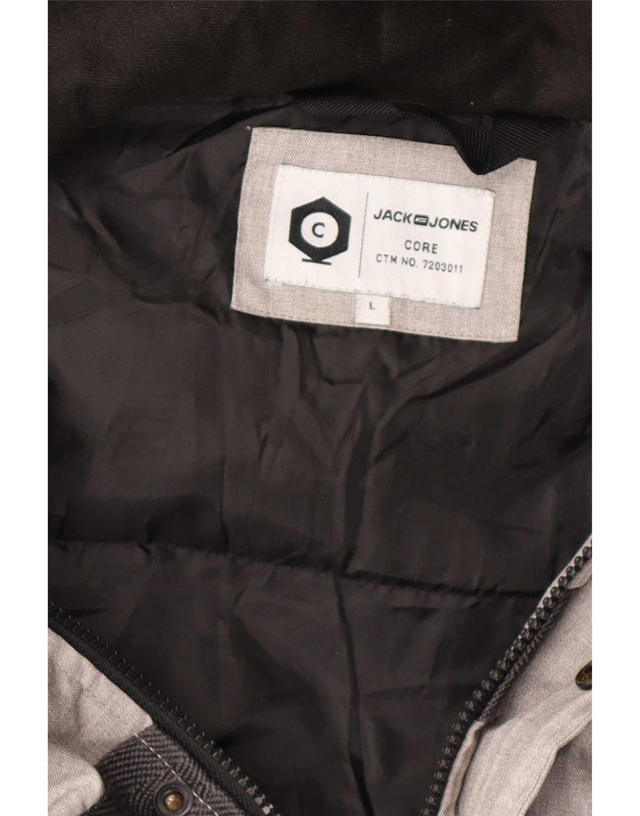 Giacca imbottita con cappuccio da uomo Jack & Jones UK 40 Large Grey Colourblock