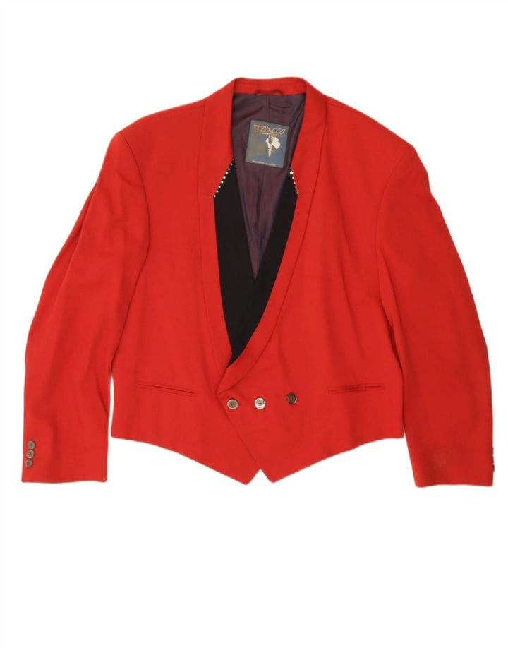 TZIACCO Mens Blazer Jacket IT 56 3XL Red Colourblock Viscose Vintage Tziacco and Second-Hand Tziacco from Messina Hembry 