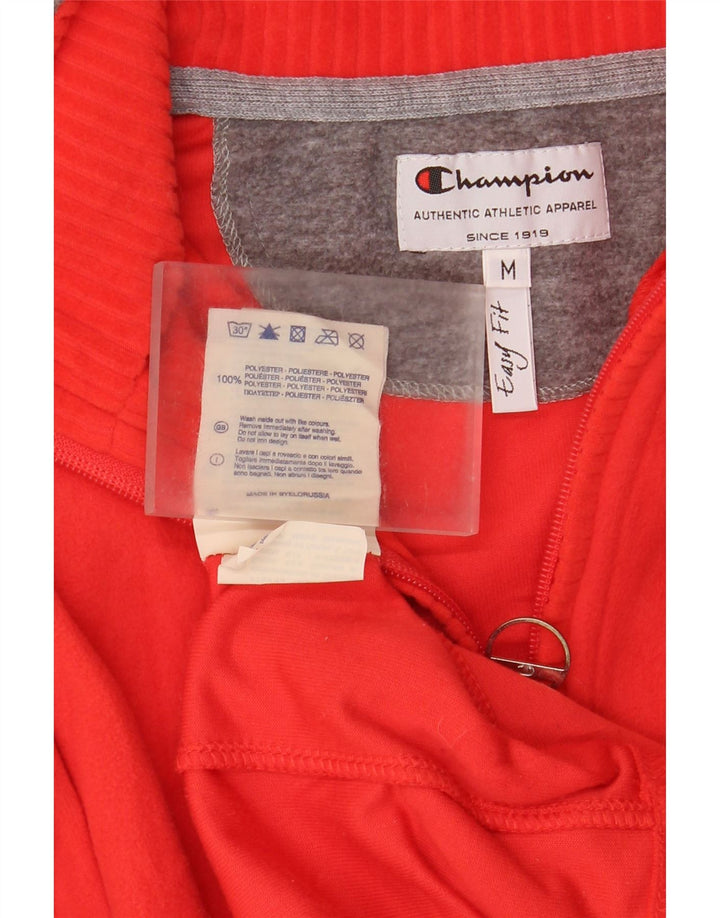 Maglione in pile Champion da donna, vestibilità facile, collo con zip, UK 14, poliestere rosso medio