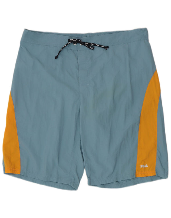 Pantaloncini da bagno da uomo Fila 2XL Blu Colourblock in poliammide