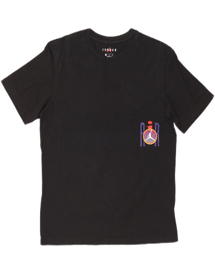 T-shirt grafica da uomo JORDAN Top in cotone nero medio