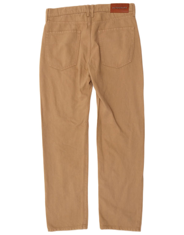 Pantaloni casual dritti autografi da uomo Marks & Spencer W32 L31 Beige
