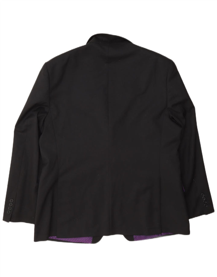 Giacca blazer da uomo a 2 bottoni Ted Baker UK 40 grande lana nera