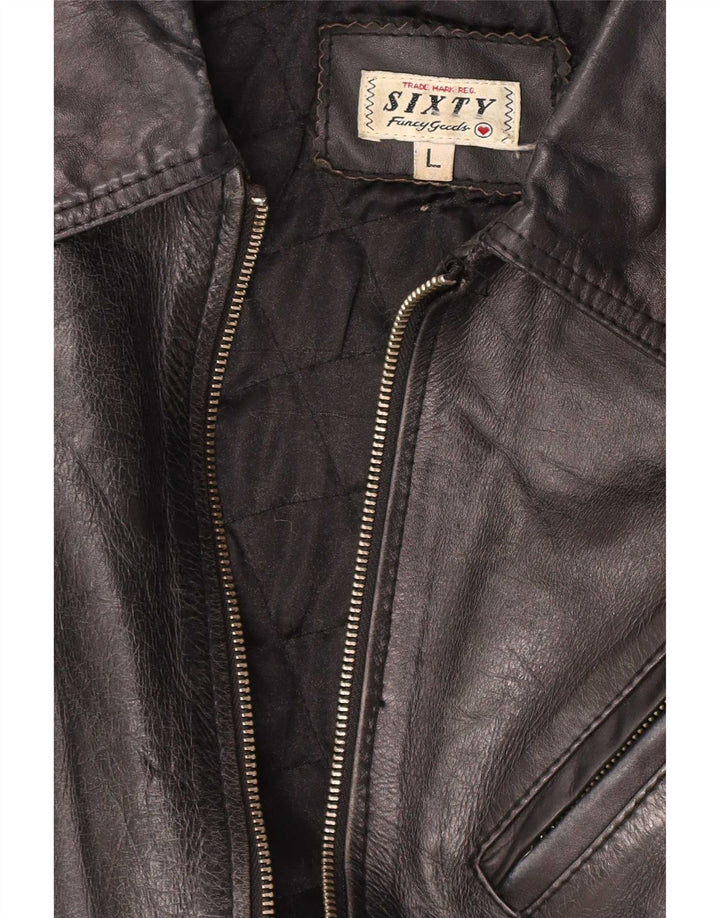 Giacca in pelle da donna Sixty UK 14 grande nera