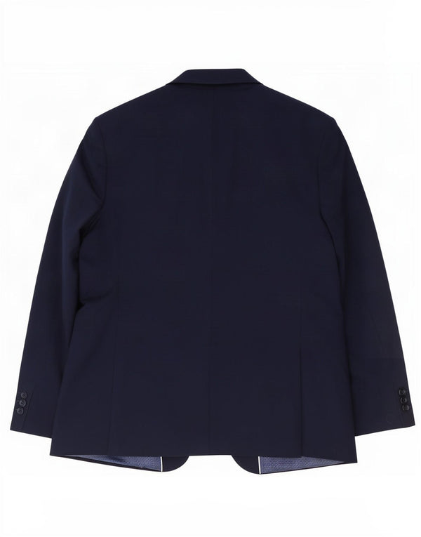 Giacca blazer lunga a 2 bottoni Marks & Spencer da uomo UK 48 4XL Lana blu navy