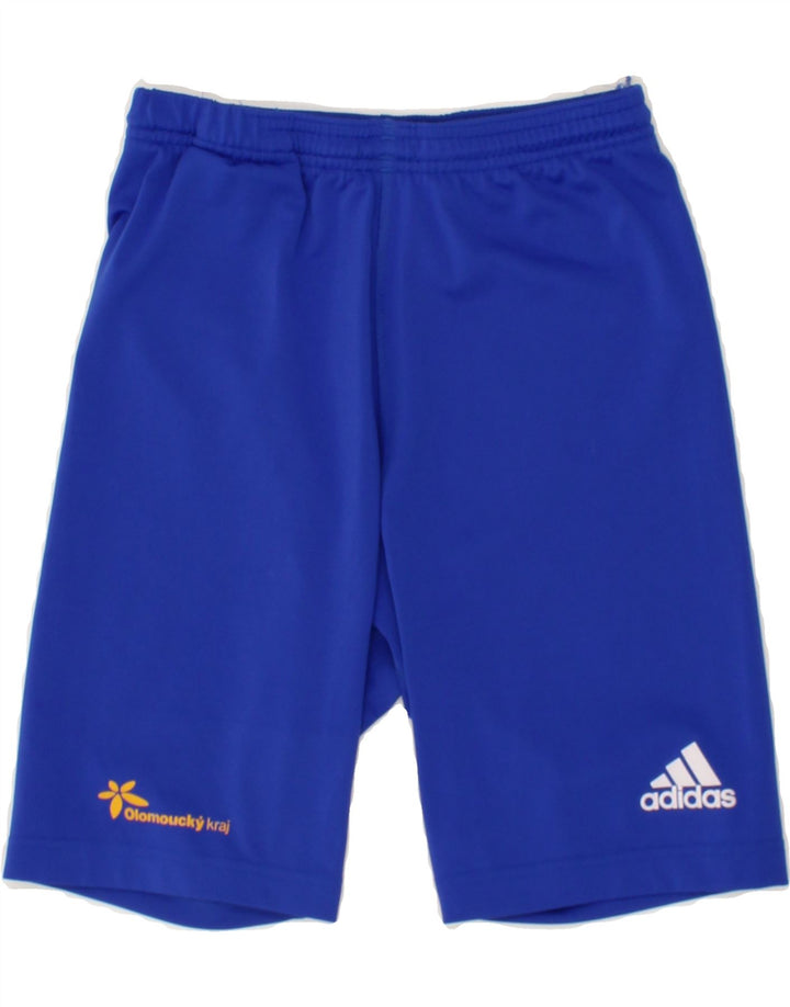 ADIDAS Womens Graphic Sport Shorts Medium Blue Polyester Vintage Adidas and Second-Hand Adidas from Messina Hembry 