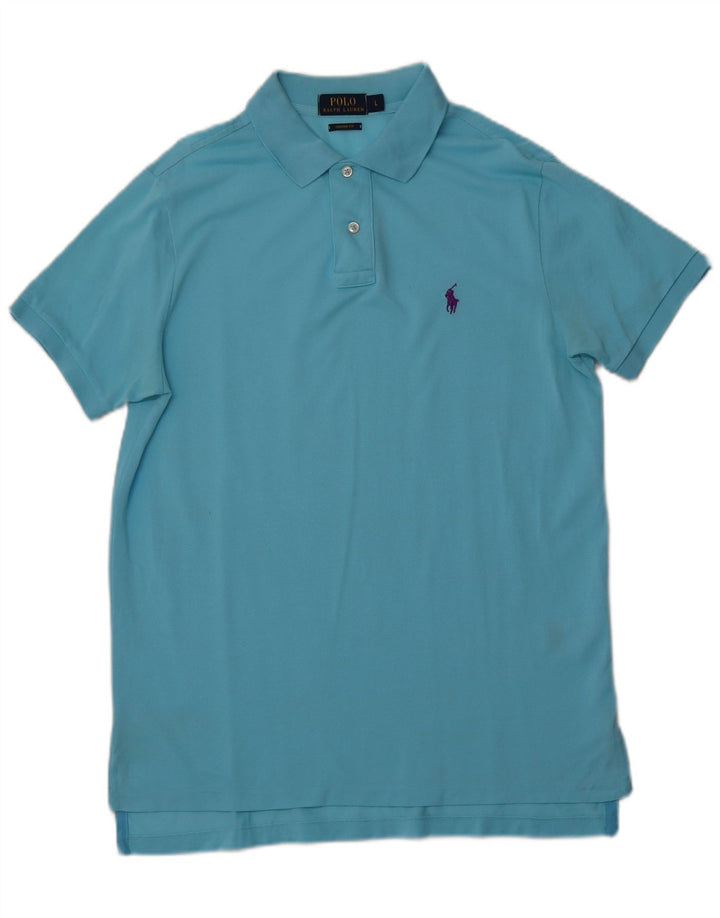POLO RALPH LAUREN Polo da uomo su misura misura grande in cotone blu
