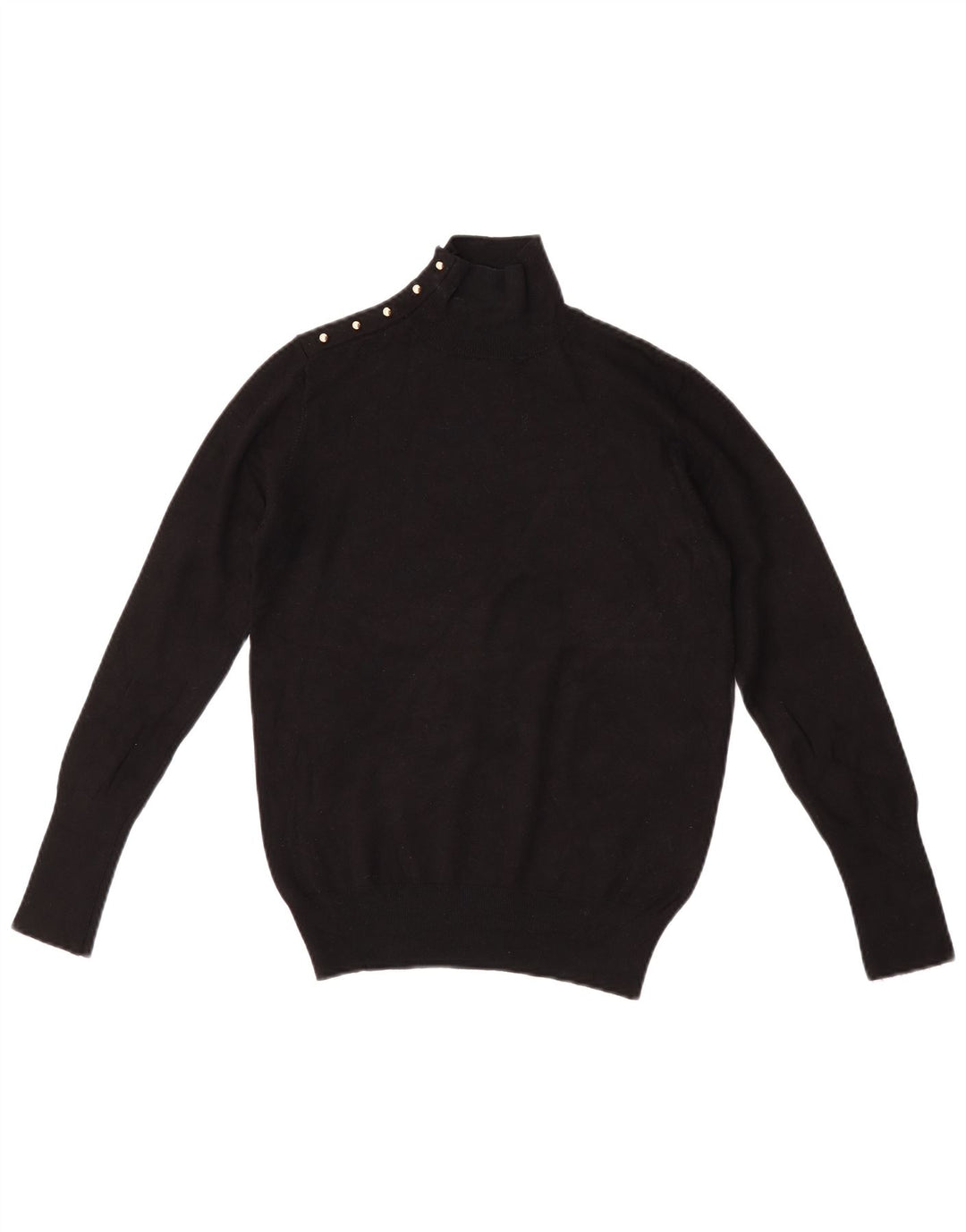 Maglione Zara da donna con collo a bottoni UK 12 medio nero