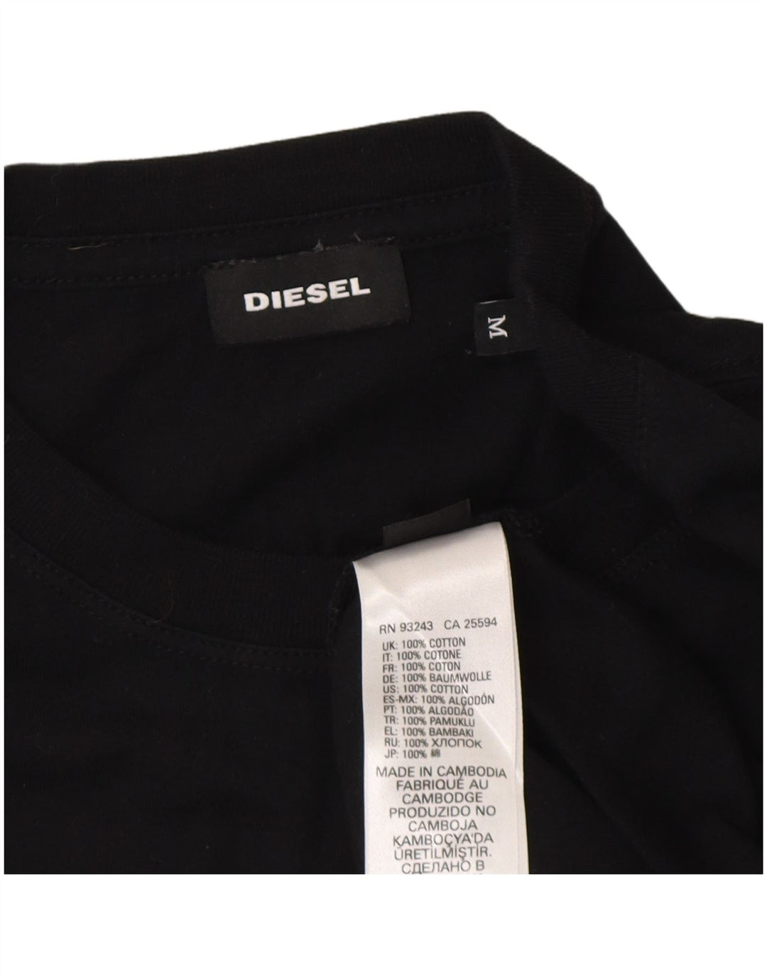 T-shirt grafica da uomo Diesel Top in cotone nero medio