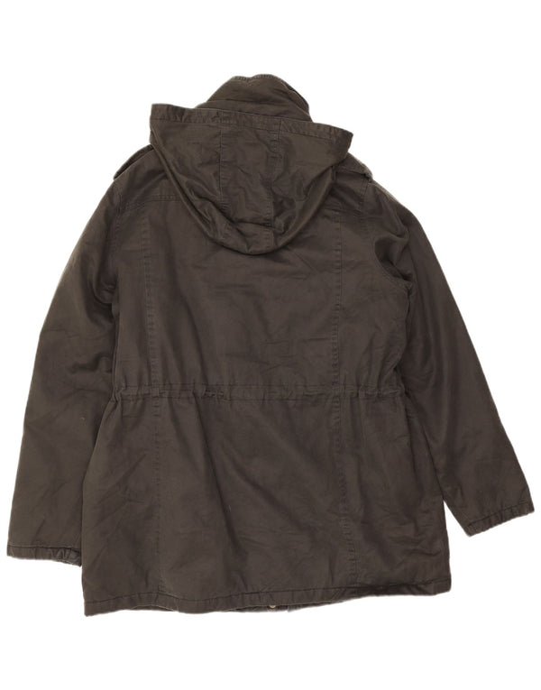 Giacca Parka militare con cappuccio da donna Fat Face UK 16 grande cotone kaki