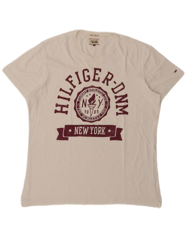 T-shirt grafica da uomo Tommy Hilfiger Top XL bianca