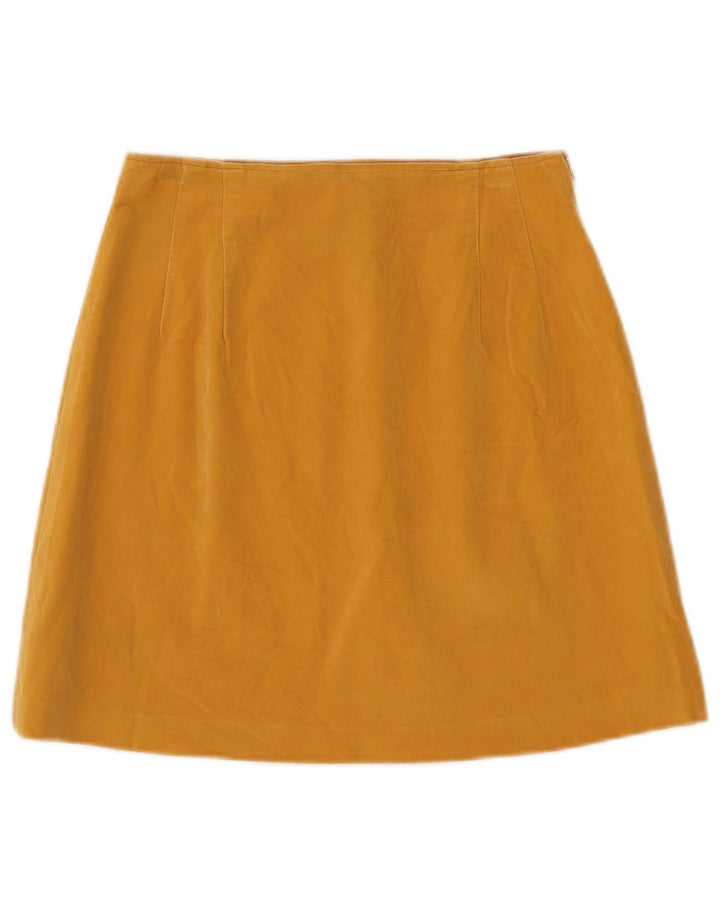 Minigonna vintage in velluto da donna W26 piccola gialla