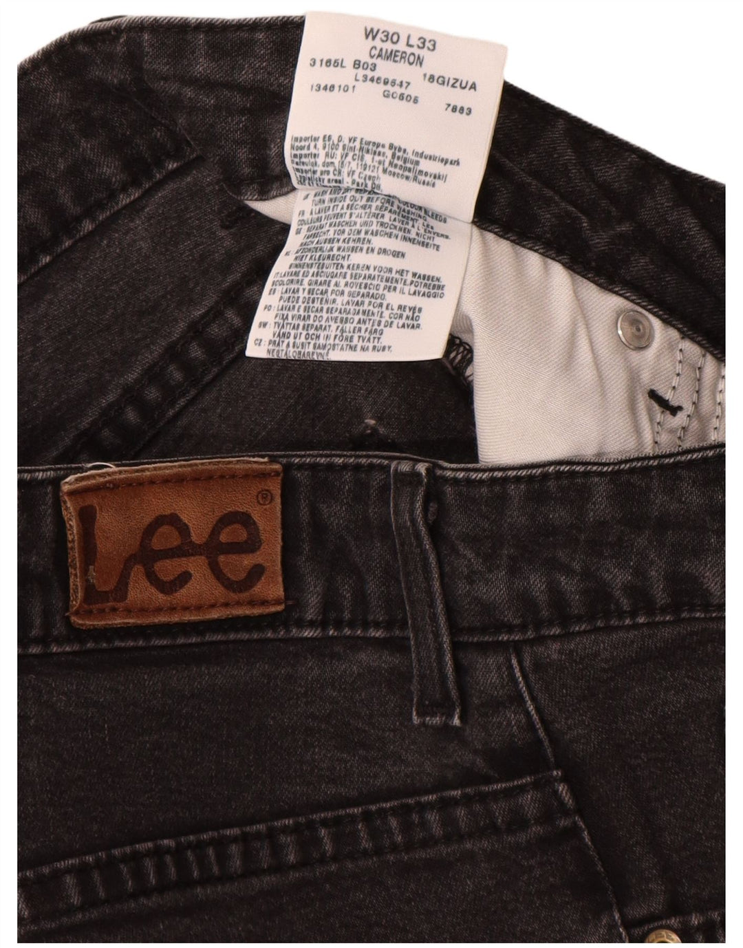 Jeans dritti Cameron da donna Lee W30 L28 cotone nero