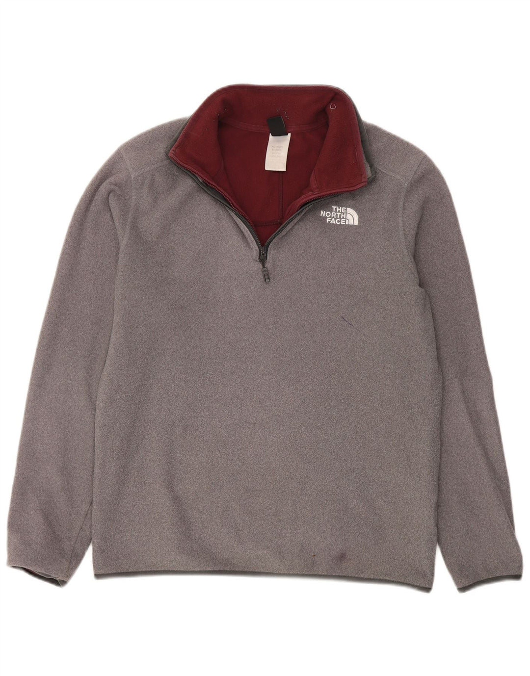 Maglione in pile da uomo The North Face con zip e collo, sportivo in poliestere grigio medio