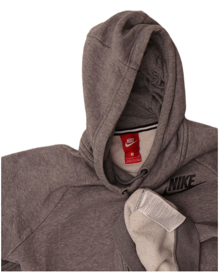 Felpa con cappuccio da uomo Nike Small in cotone chiazzato grigio