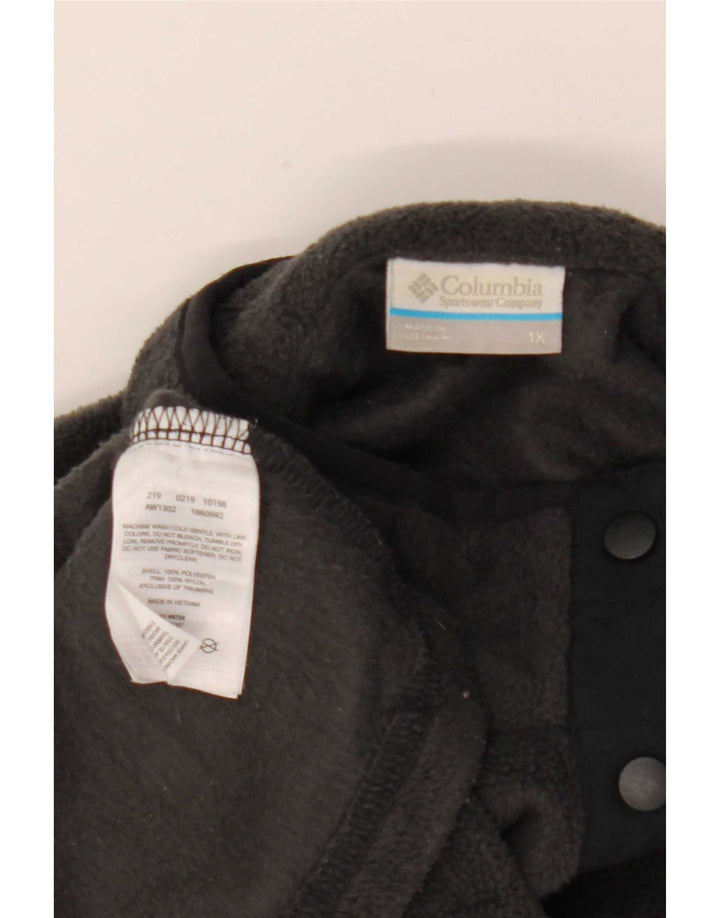 Maglione in pile Columbia da donna con collo a bottoni UK 18 XL poliestere grigio