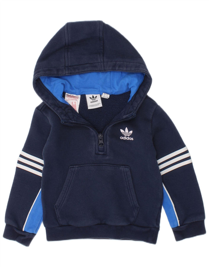 Maglione con cappuccio e zip ADIDAS per neonati, 12-18 mesi, colore blu navy