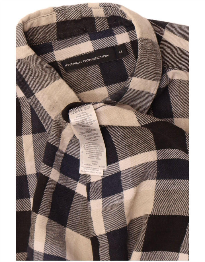 Camicia da uomo in flanella French Connection, cotone a quadri blu navy medio