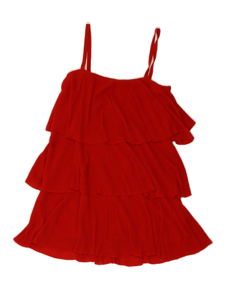 ZARA Womens Knit Slip Dress UK 12 Medium Red Viscose Vintage Zara and Second-Hand Zara from Messina Hembry 