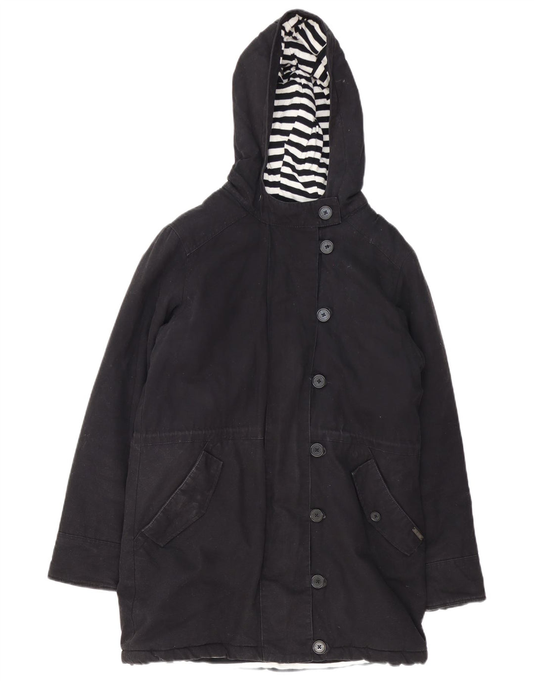 Giacca Parka con cappuccio da donna Billabong UK 14 cotone nero medio