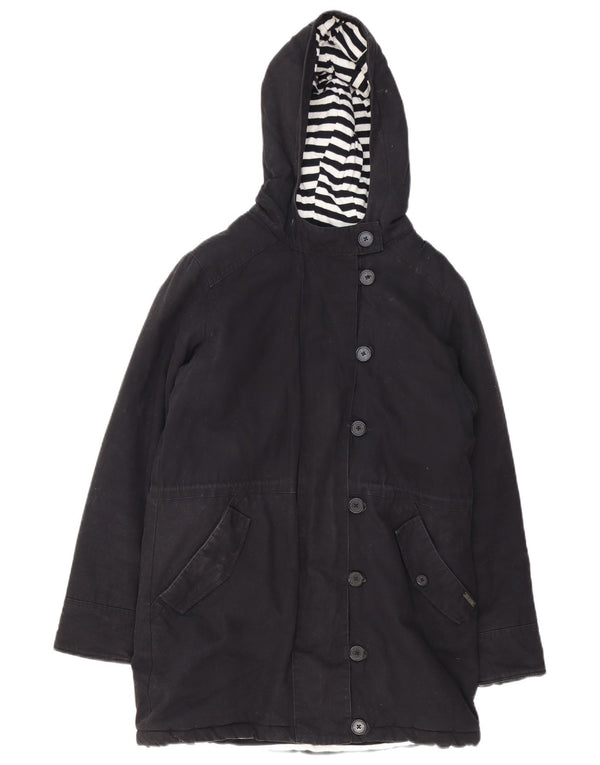 Giacca Parka con cappuccio da donna Billabong UK 14 cotone nero medio