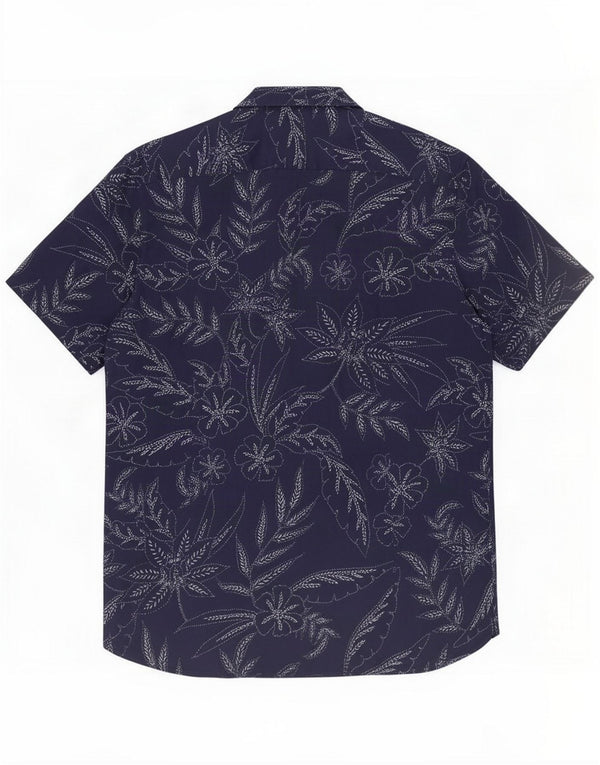 Ted Baker Camicia a maniche corte da uomo Taglia 4 Large Blu navy in cotone floreale