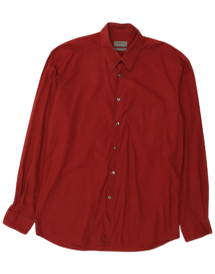 Camicia da uomo Massimo Dutti taglia 42 grande in cotone bordeaux