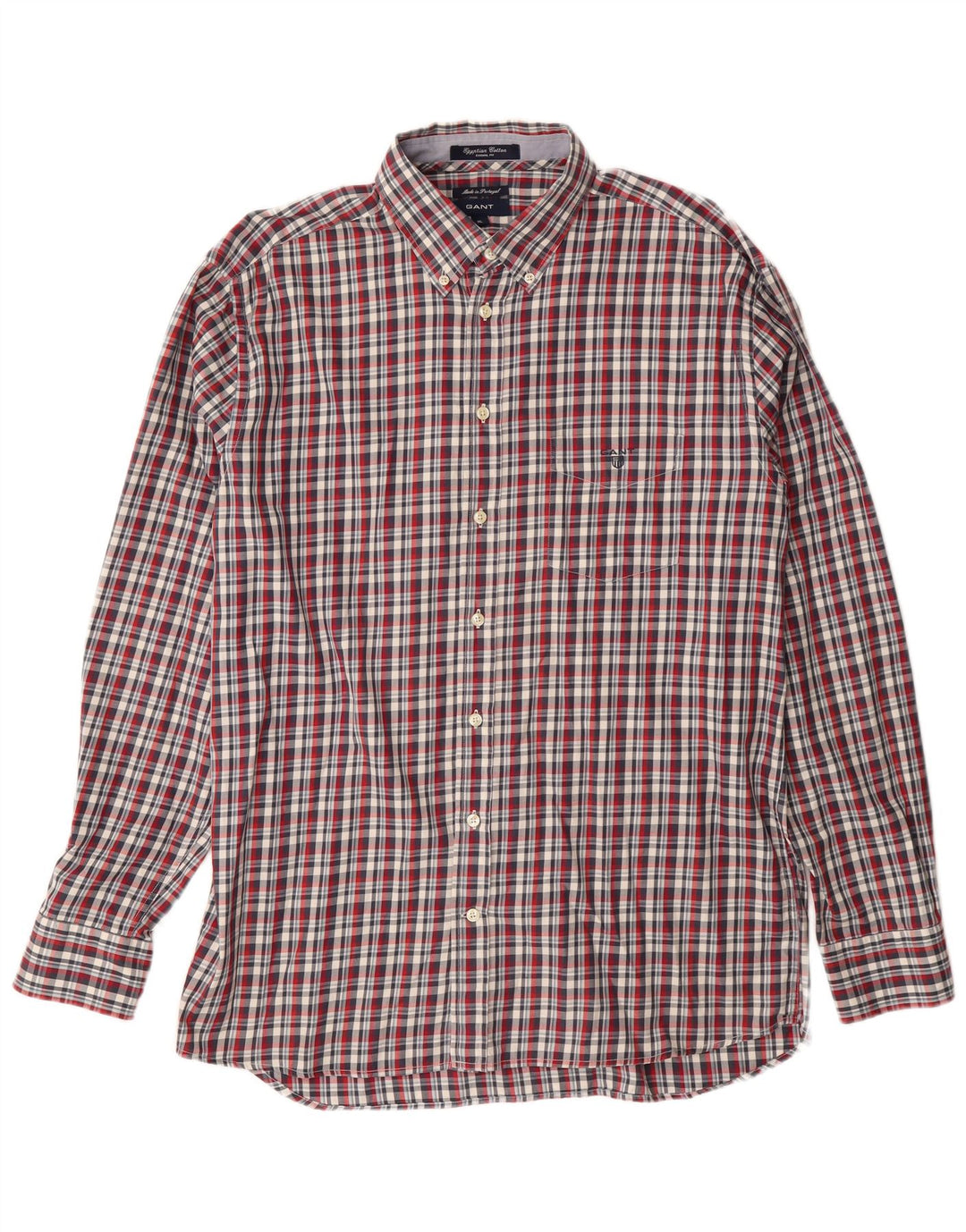 GANT Camicia casual da uomo XL in cotone a quadri rossi