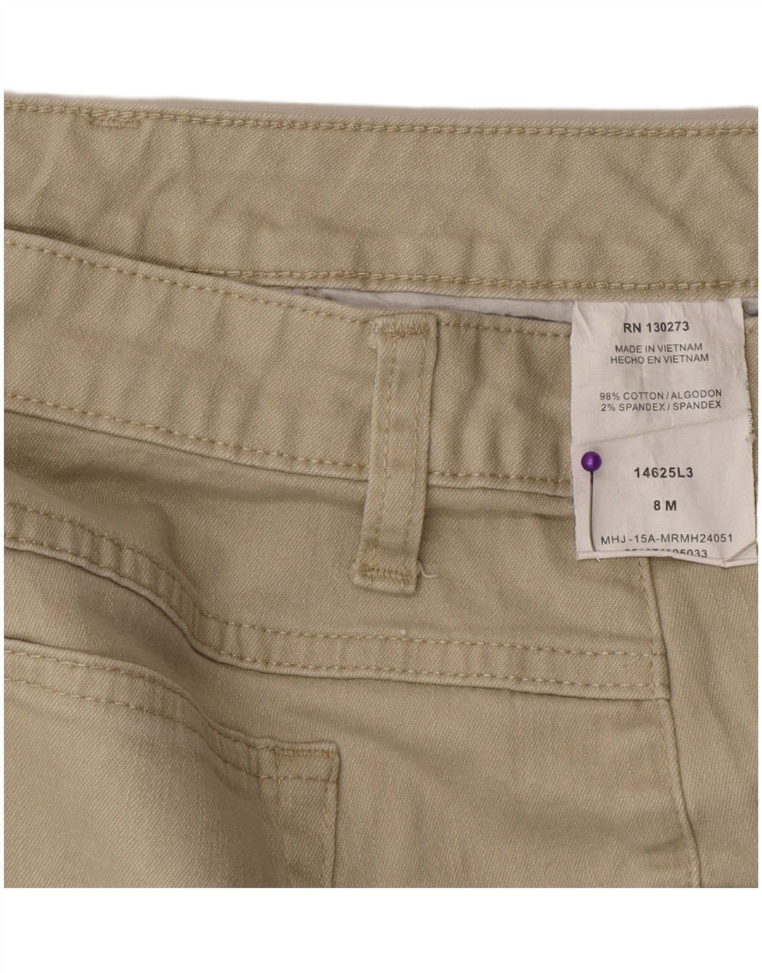 Pantaloncini casual da motociclista Lee da donna US 8 medi W30 in cotone beige