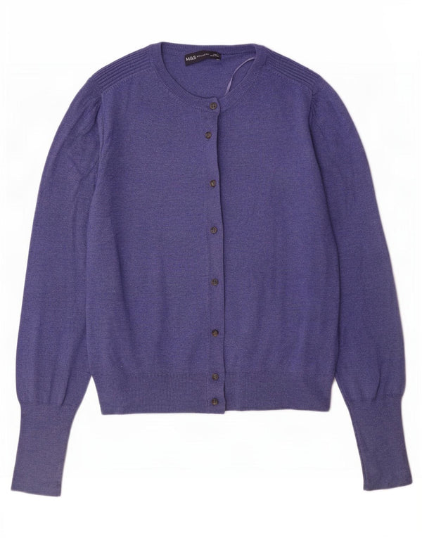 Maglione cardigan da donna Marks & Spencer UK 12 Viscosa blu medio
