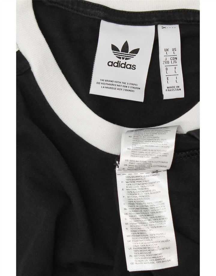 T-shirt Adidas da uomo Top Large in cotone nero