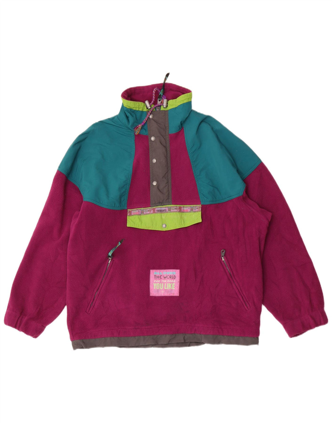 Maglione in pile da uomo dalla vestibilità ampia Great Escapes, blocco colore marrone medio