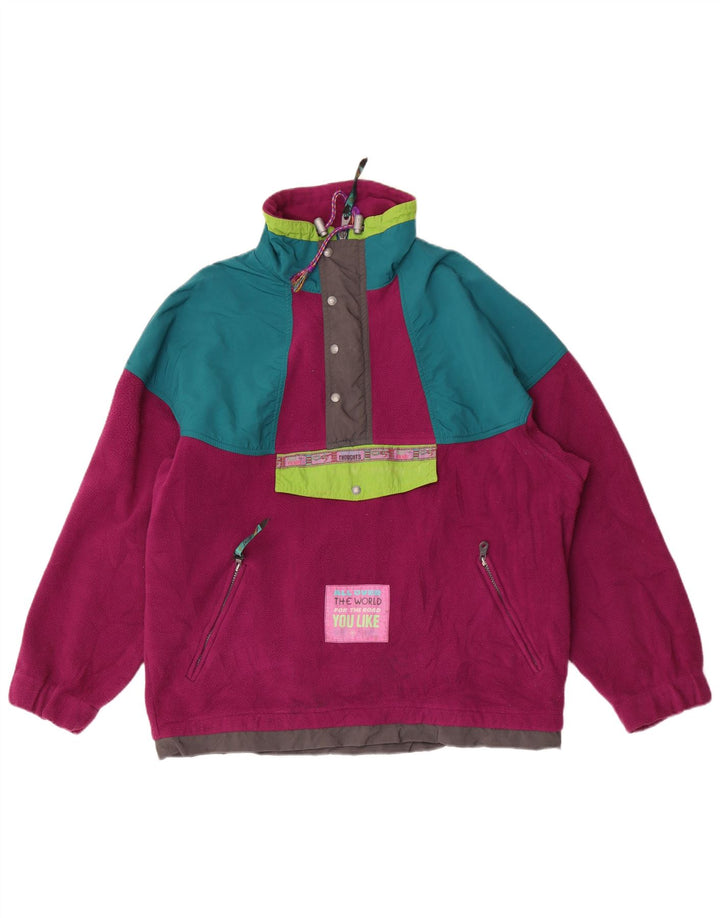 Maglione in pile da uomo dalla vestibilità ampia Great Escapes, blocco colore marrone medio