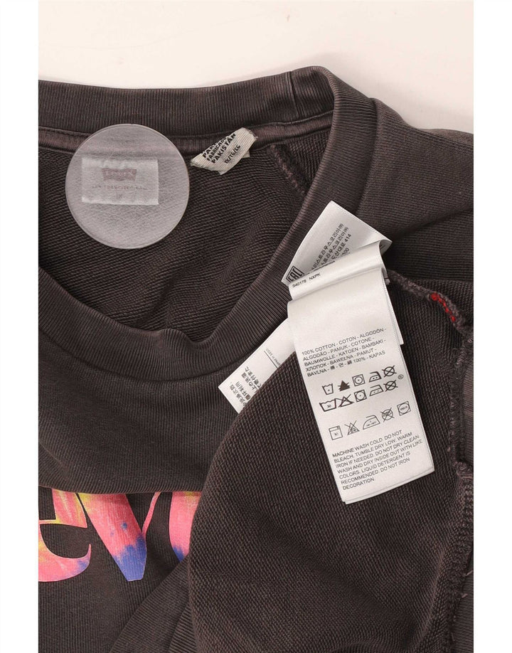 Felpa oversize con grafica da donna Levi's UK 18 XL Cotone grigio